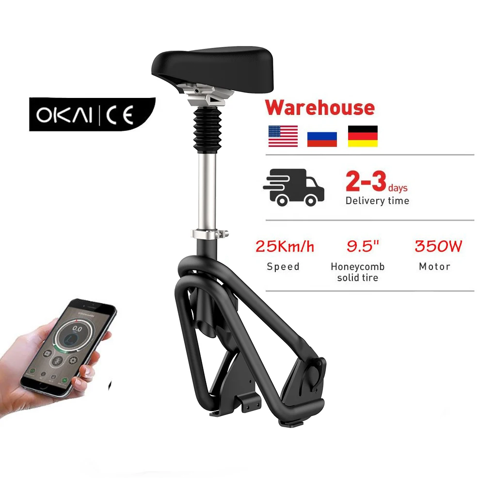 
European warehouse OKAI 2021 New Design Pro 9.5 inch 7.2Ah Battery Foldable Skateboard Electric kick Scooters 