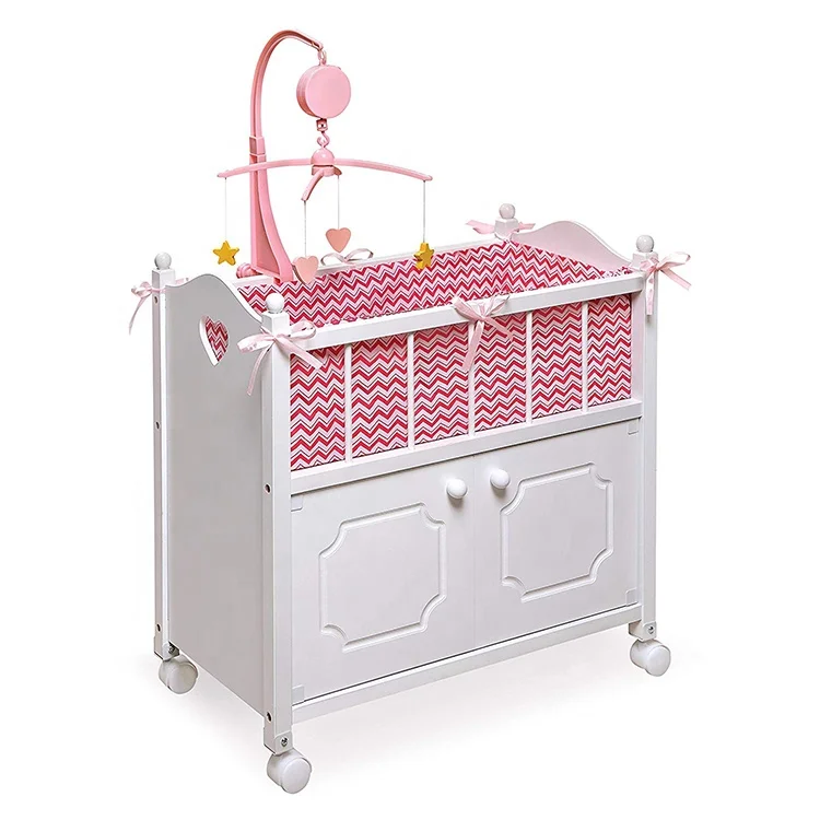 
New Diy Miniature Wood Bed For Doll Furniture Rocking Cradle Wooden Doll Bed 