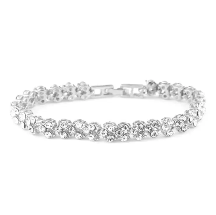  European and American foreign trade new exquisite luxury Roman crystal bracelet simple diamond