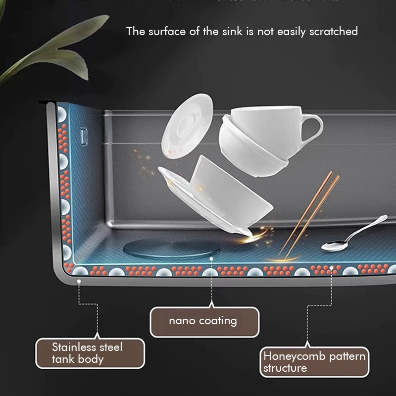 Factory Multifunction Black Grey Sink Waterfall Digital Display Fly Rain Pull-Out Faucet Single Bowl Kitchen Sink Set