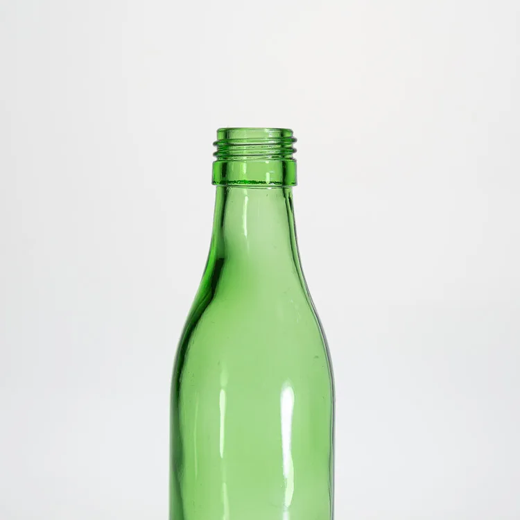 Glasses Supplier 140ml  Green Glass Liquor Bottles Round  Bottle