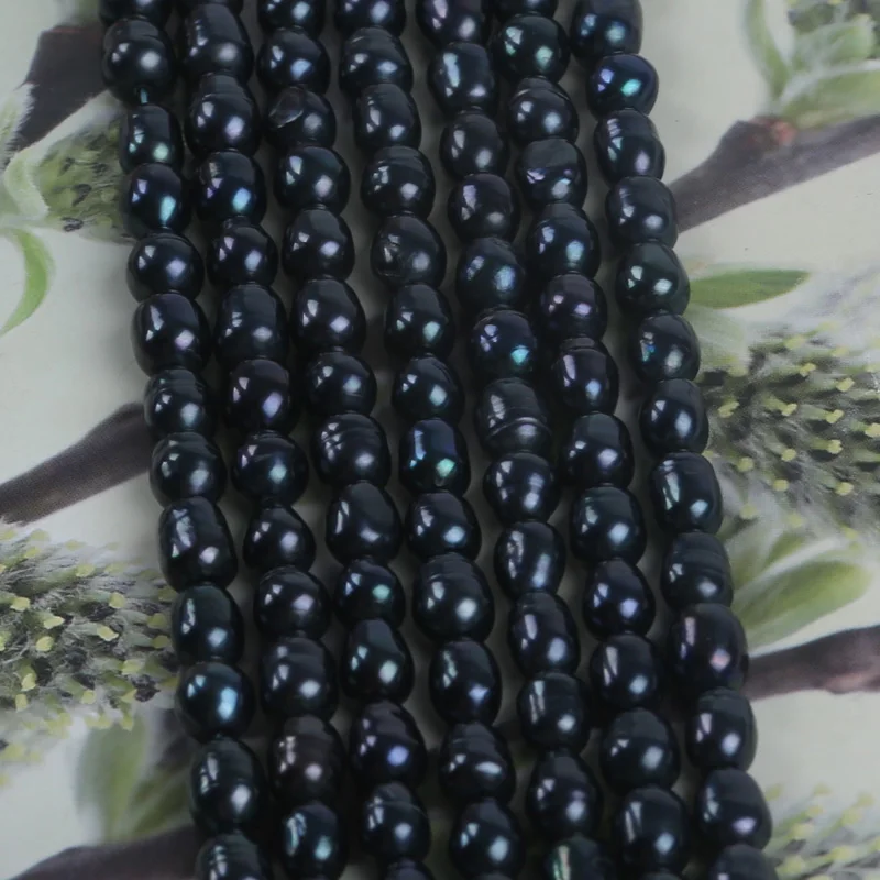5-6mm Manufacturers Wholesale Natural Freshwater Black Rice Pearl Beads For Diy Bracelet Necklace