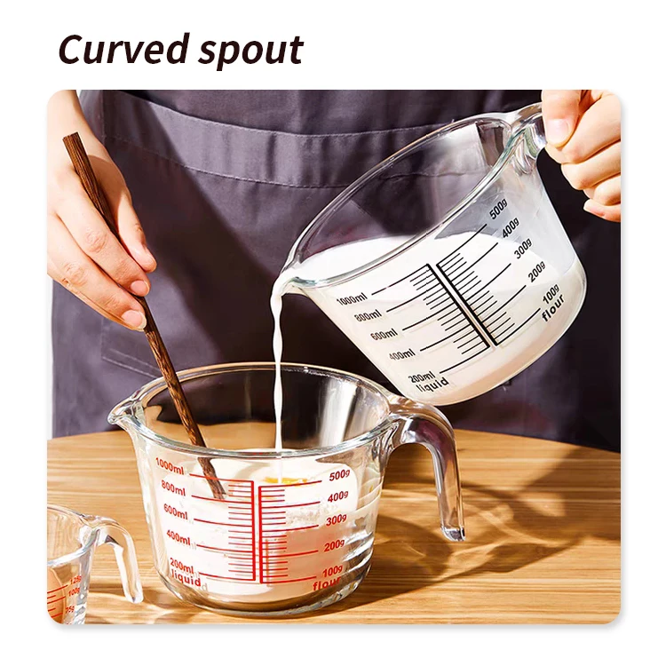 IKOO nesting liquid measuring cups glass measuring cup with lid for kitchen