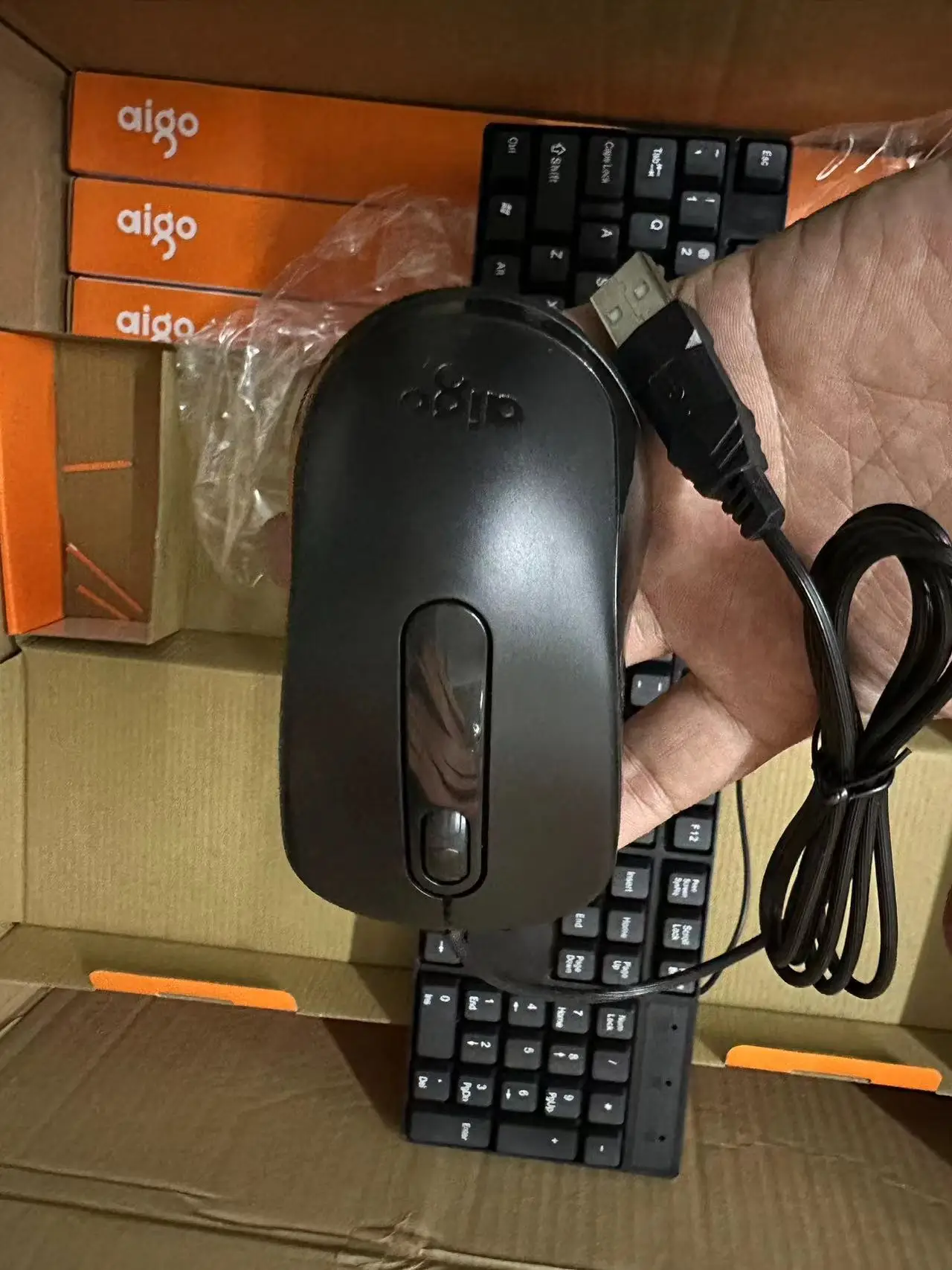 Factory Supply Wired Aigo WQ9520 Mouse And Keyboard Set USB Laptop Desktop Computer Office Business Mouse and keyboard Combo