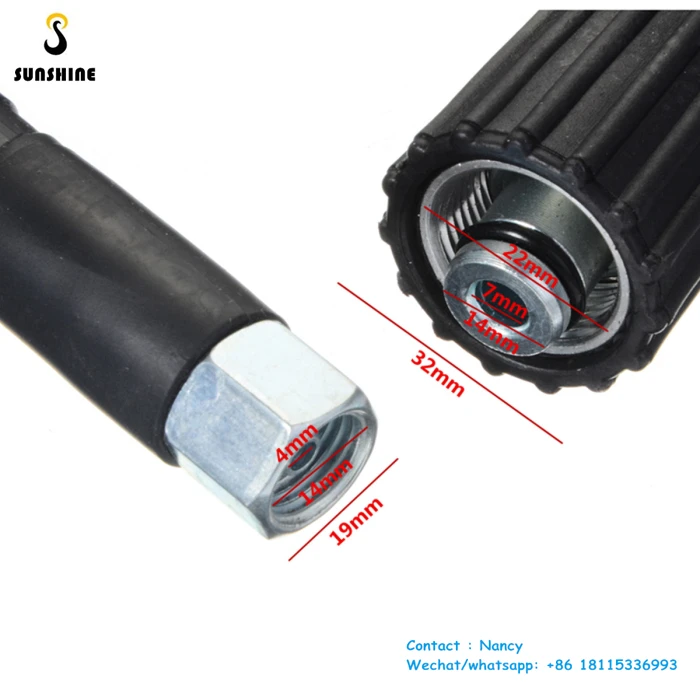 10M High Power Pressure Washer Extension Jet Hose M22 X M14 Connector Replacement For Washer Washing Spray Gun