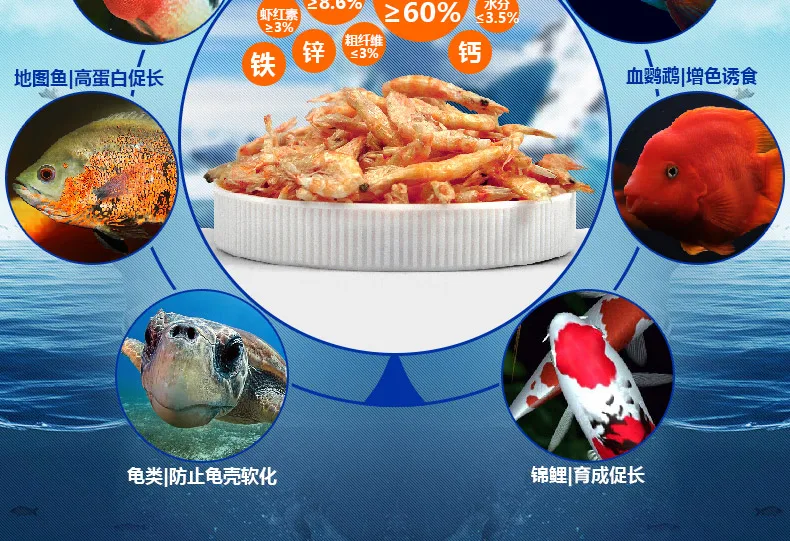 OEM Package for Aquatic Turtle Food Floating Shrimp Krill Freeze Dried for Reptile Aquarium Pond Fish Koi Cichlid Feed