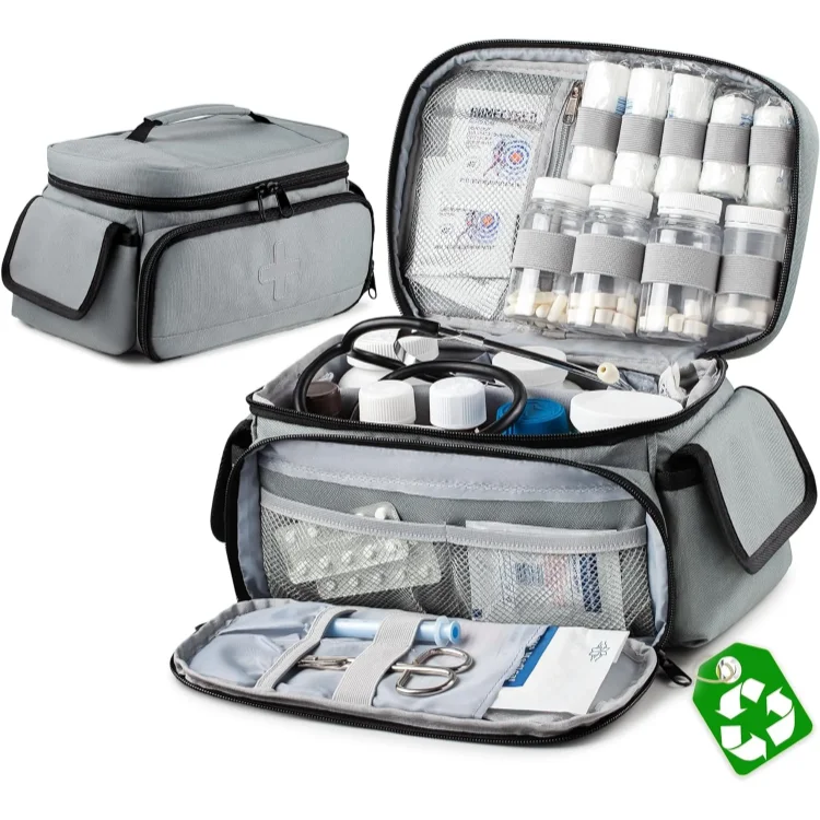 Wholesale Custom Grey Hospital Tote Bag Portable Clinical First Aid Medical Shoulder Bags Large Capacity Doctor Nurse Bag