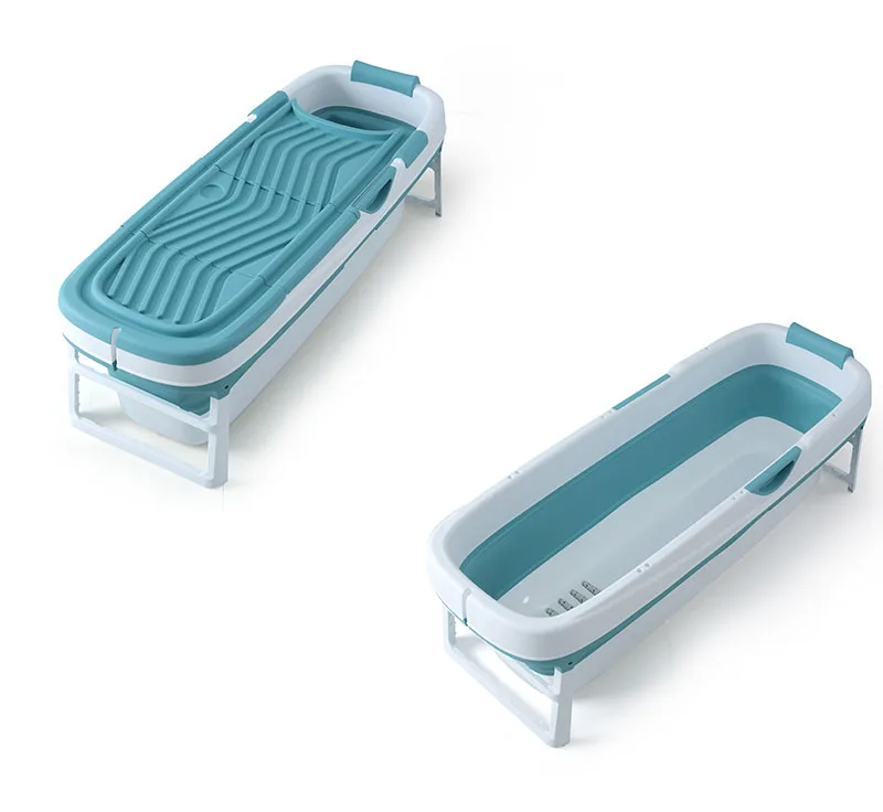 Hot 158CM Extended Bath Tub Portable Folding Bathtub PP TPE Plastic for Adult with Massage Base and Cover Optional