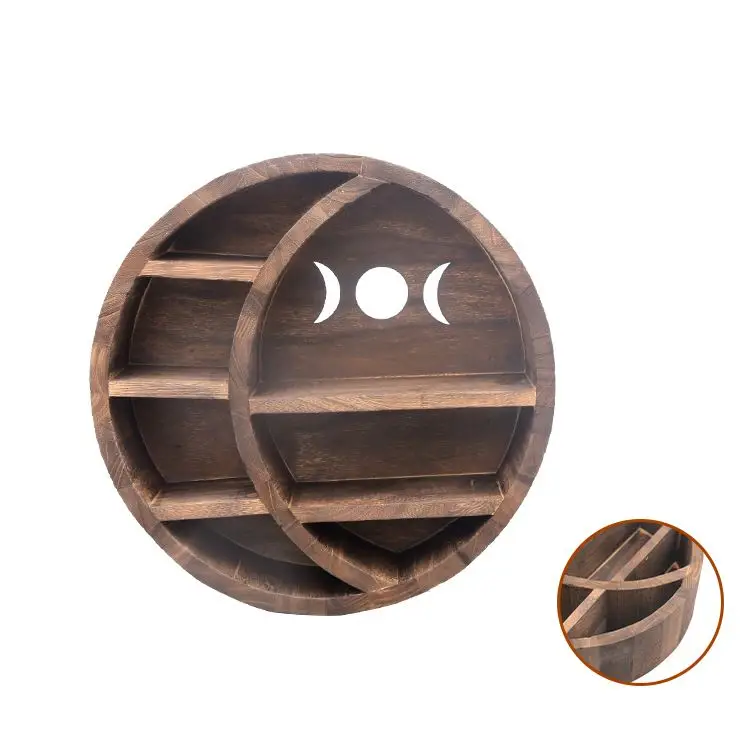 Custom wall decor mount floating multifunction moon organizer rack stand shelves