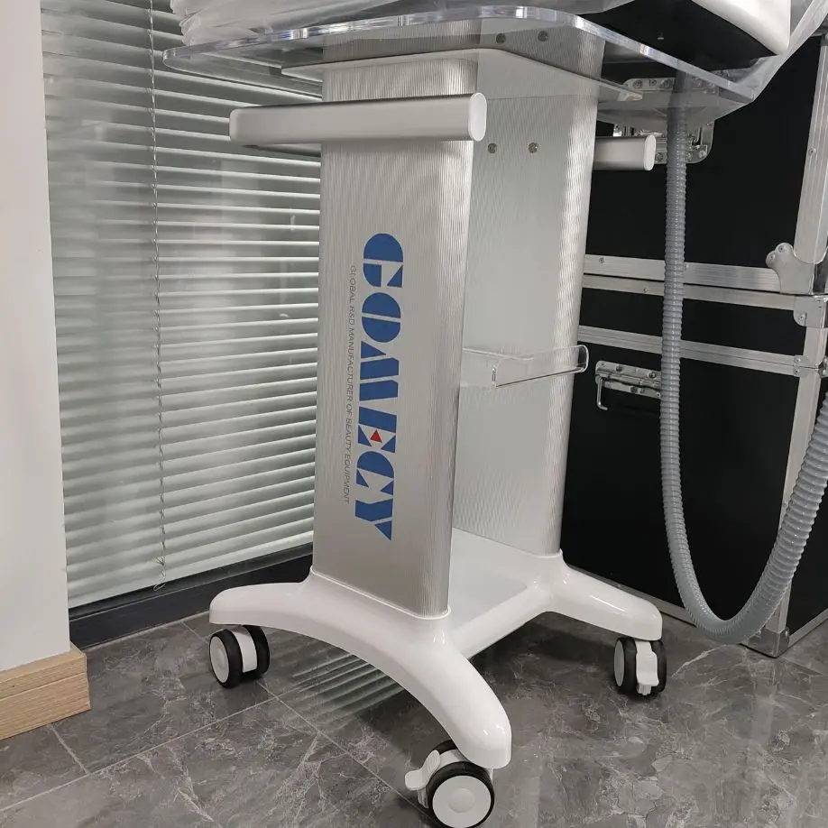 Stable Cart Table 4 Wheels Aluminum Alloy Frame Acrylic Panel Trolley Cart Beauty Device Use Portable Beauty machine display use