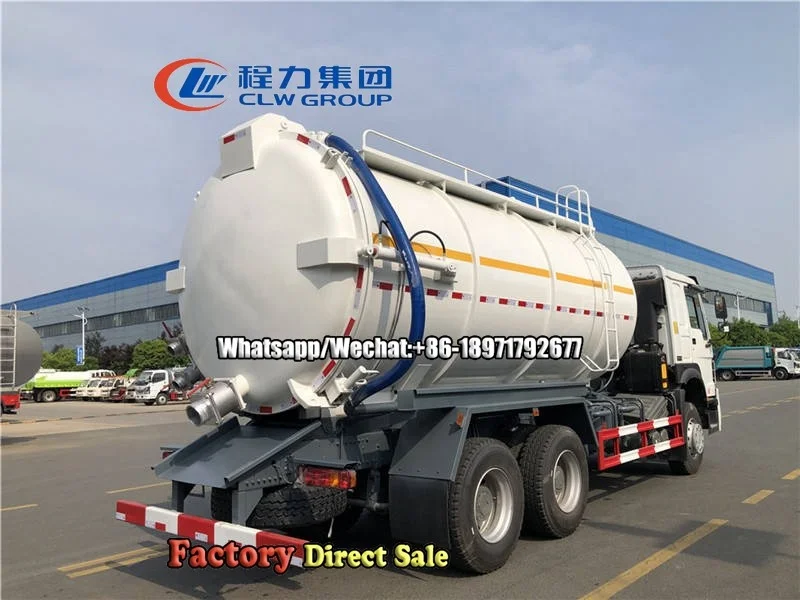Sinotruk Howo 6x4 20000Liters Sewage Suction Truck Toilet Waste Vacuum Suction Truck
