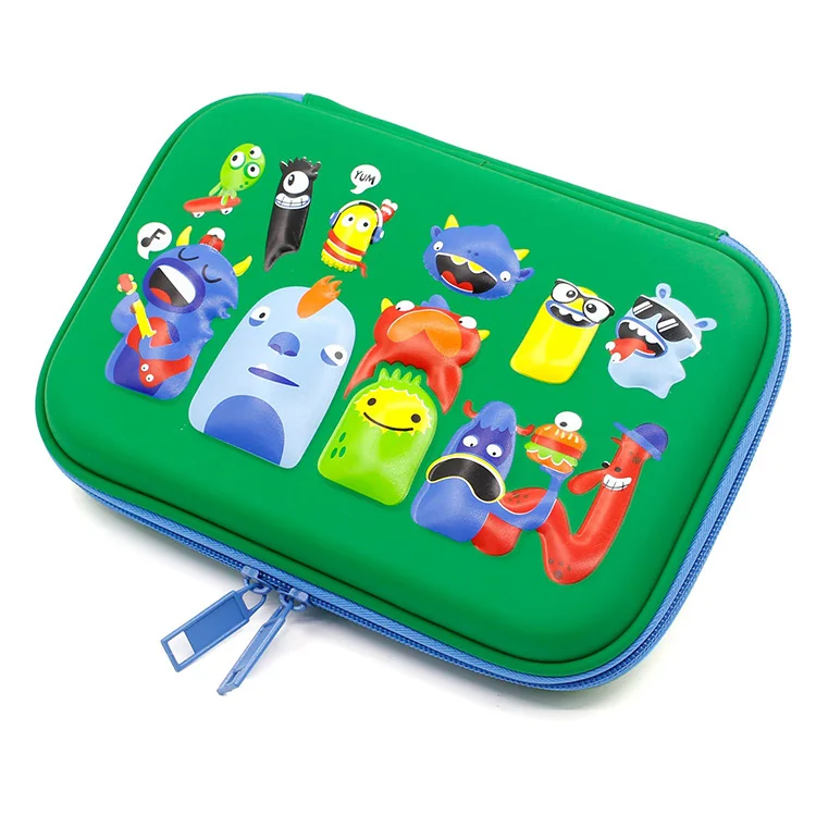 Wholesale Cool Waterproof Hard Shell Monsters School Boys Hardtop Pencil Case Holder Toddlers