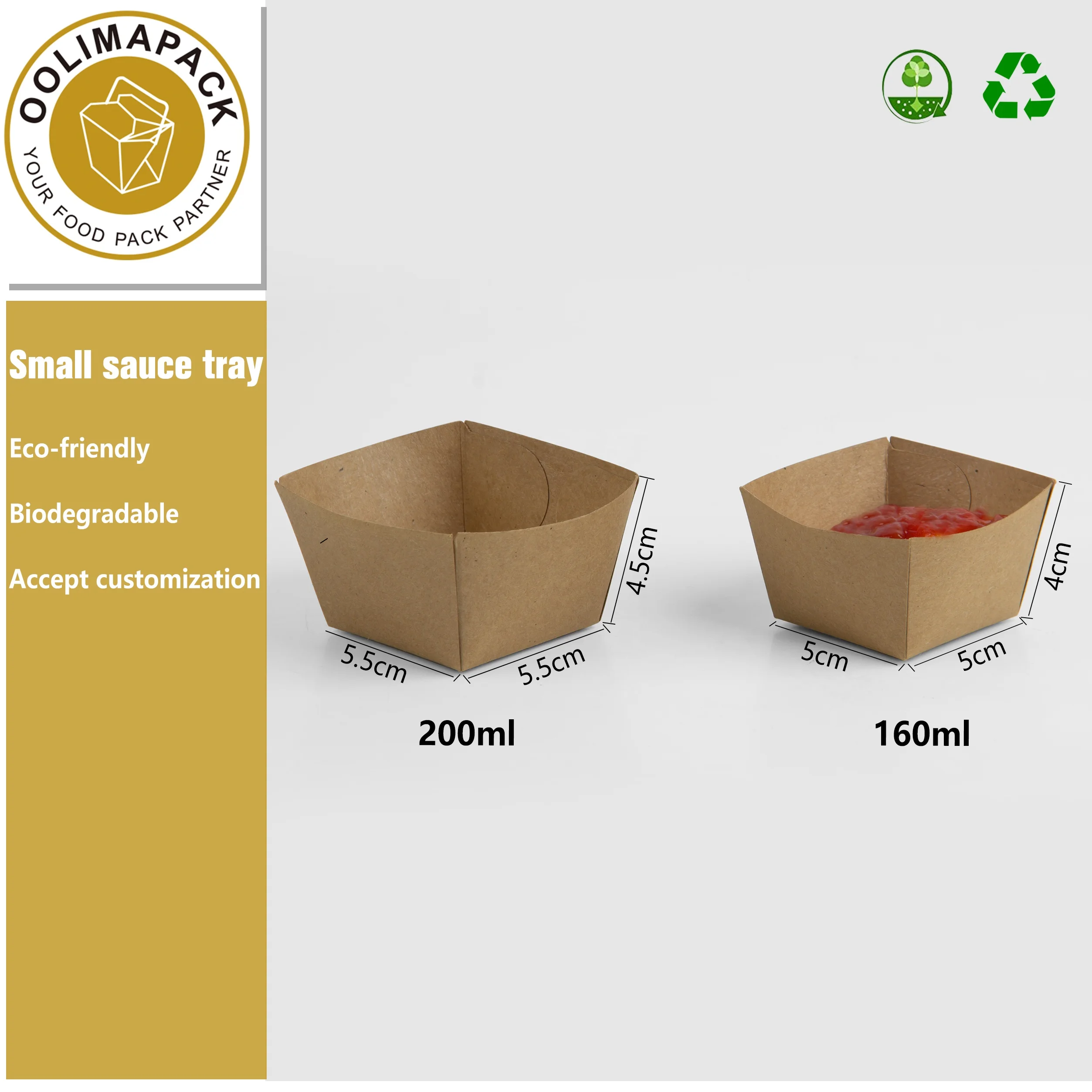 Compostable white kraft paper souffle 2oz portion cup for serving sauces, taste,samples, jello shots and dressings