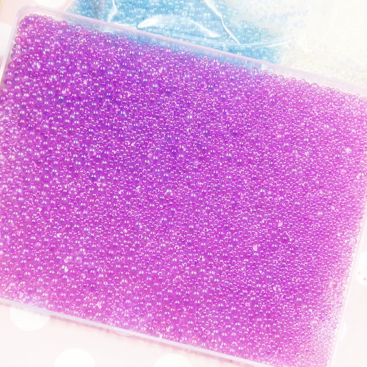 High Quality Transparent Color Round Shape Acrylic Beads 0.8-3mm Colorful Bubbling Beads Diy Decoration