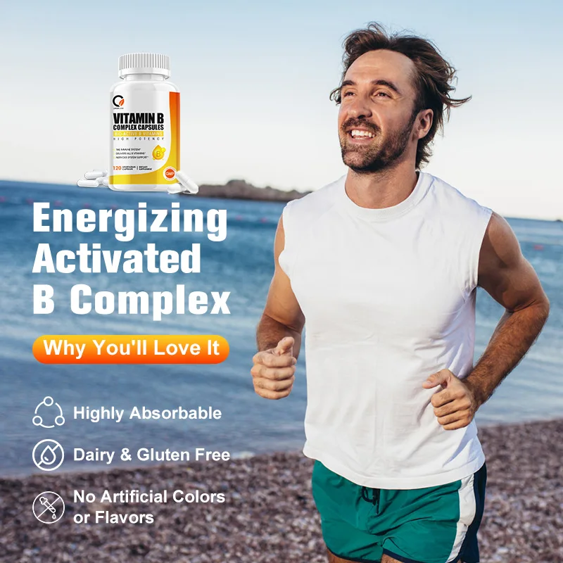 Orgeuos Vitamin B1 B2 B6 B12 Complex Powder Capsules 60pcs Vitamin B Complex Capsule