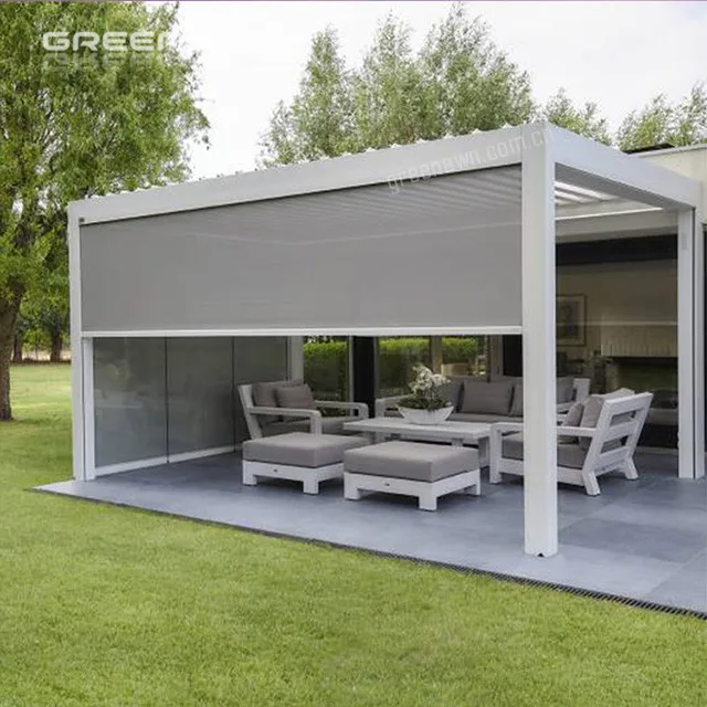 Custom Size Color Electric Retractable Screen Patio Outdoor Sunscreen Roller Blind Accessories