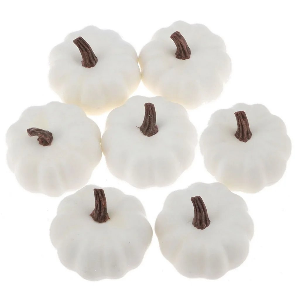 Gresorth Artificial White Pumpkins Wholesale Fake Vegetable Fall Autumn MINI Pumpkin Set Halloween Christmas Holiday Decoration