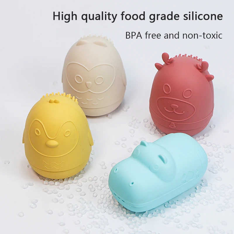 New Silicone Cute Child Kids Baby Spray Water Game Animals Bath Tub Bubble Toy Swimming Toys Set For Babies Toddler With Shower