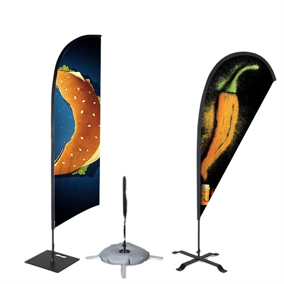 National Advertising Stand Flag With Pole Custom Logo Printing Small Size Mini Car Window Teardrop Banner For Display