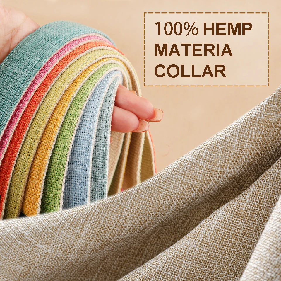 Wholesale Pet Supplier Dog Collars Matching Leash Available Double Layer Quality Professional Custom Hemp Usa RIBBONS Solid