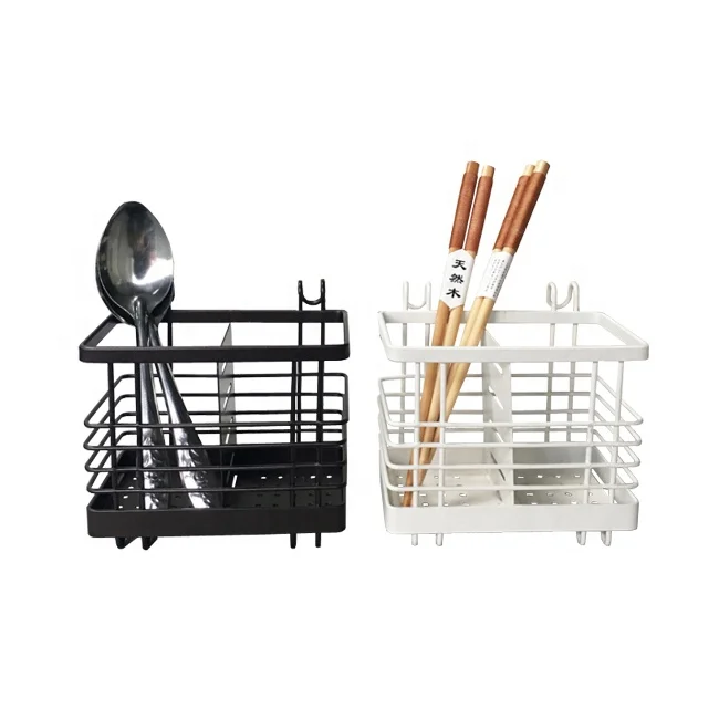 Hanging Metal Mesh Utensil Drying Rack Draining Basket for Chopsticks Spoon Fork Knife Holder