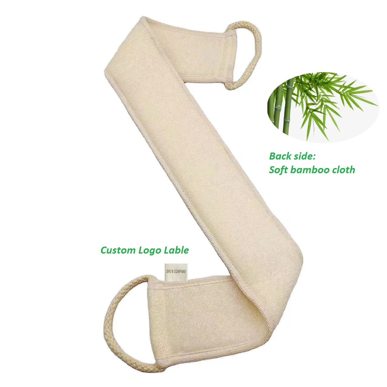 Eco friendly Natural Loofah Brush Exfoliating Bath Back Belt Cleaning Shower Scrubber Loofah Bath Belt