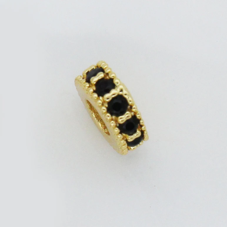 Colorful Rhinestone Flat Round Beads Rondelle Super Shiny Brass Gold Plated White Gold