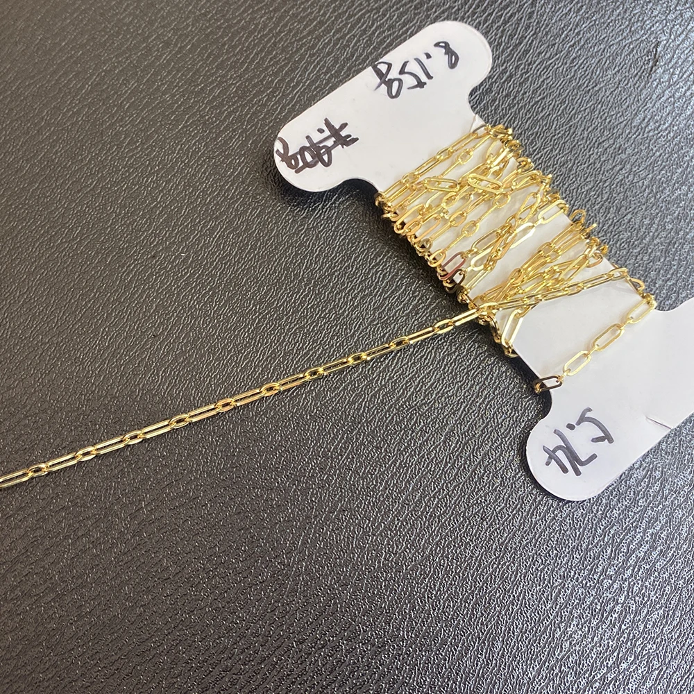 Pure Solid 18k Gold Cross Figaro Chain Au750 New Desgin Jewelry DIY Necklace Bracelet Earring Accessories Chain Wholesale