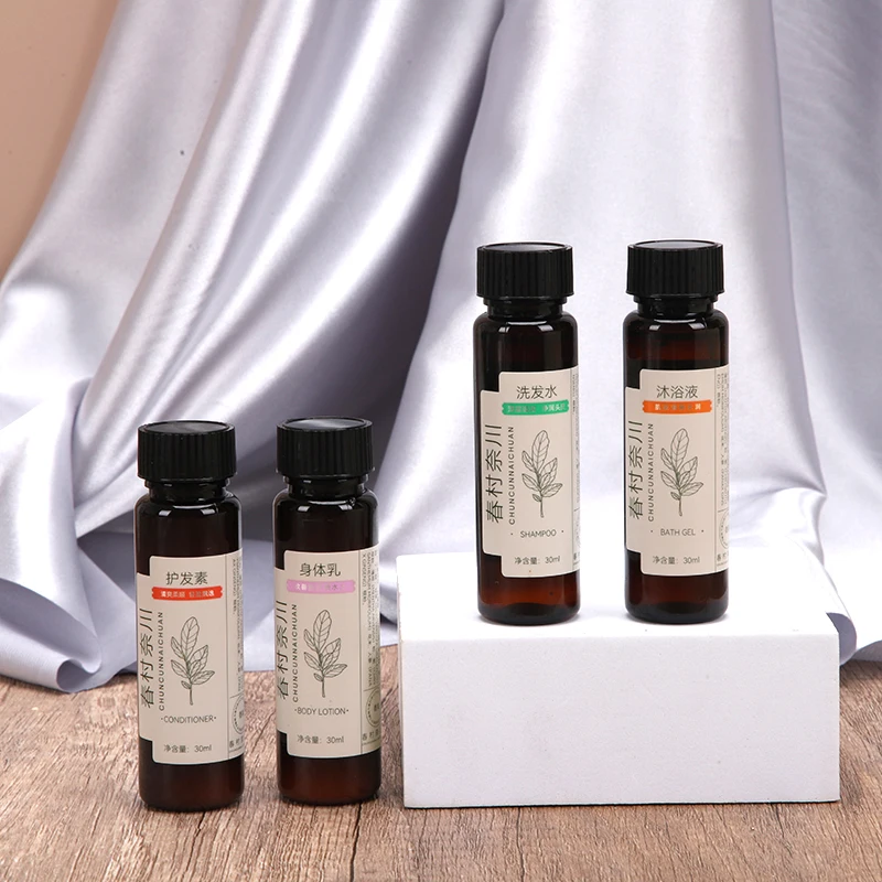 30ml Small Custom Logo Jasmine Flower Shower Gel Body Lotion Hotel Supplies Toiletries Mini Hotel Shampoo Conditioner For Hotel
