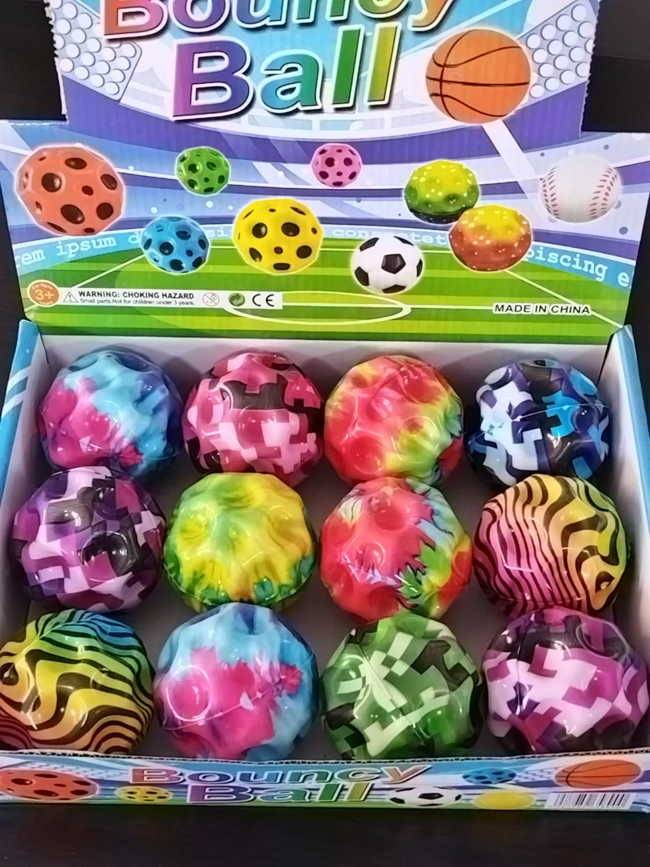 Full set of ball high Bounce Tiktok Jump colorful red Moon Glow Super bounce Space Moon Bounce rubber ball wholesale