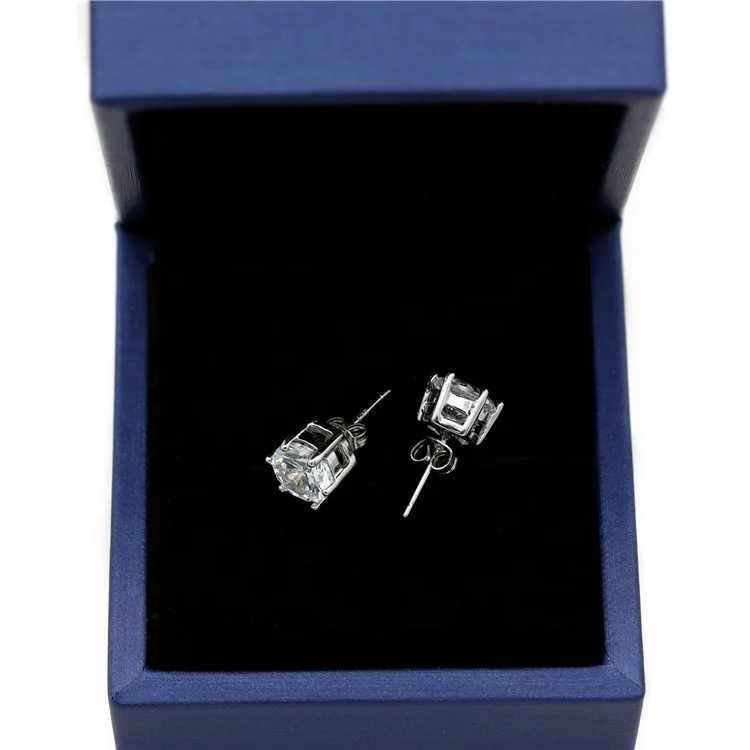 xygems  earring 925 sliver 5mm 6mm 8mm artificial diamond stud earrings, earring stud