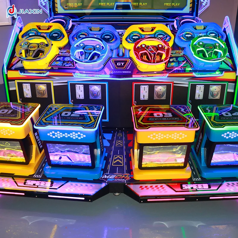 Factory direct simulator driving racing game machine coin operated 4 people dynamic speed drift game machine