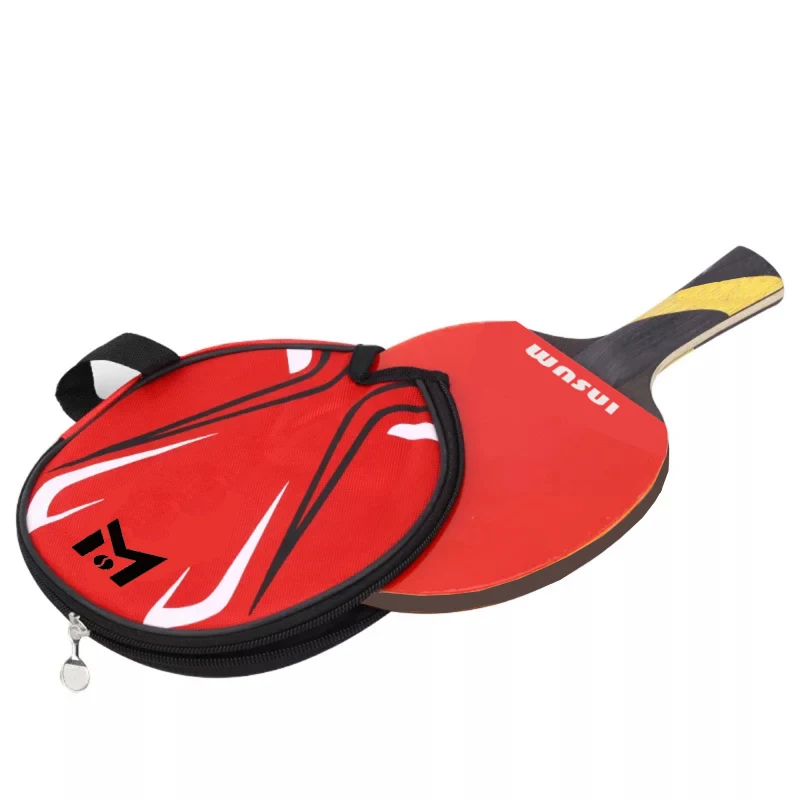 Customized Table Tennis Racket, Table Tennis Racket Two Pimples in Rubber Long Handle  Bat Wholesale