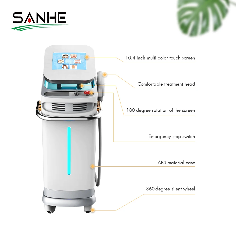 SANHE Best Selling High Power 800W Diode Laser 3 Waves 808Nm 600W Hair Removal Machine For Commercial