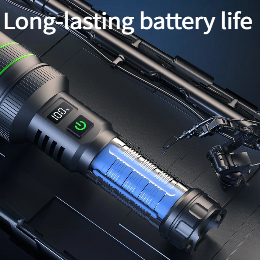 New Ultra Long Distance High Power USB Rechargeable Strong Light Outdoor Portable Lantern Waterproof LED Flashlight