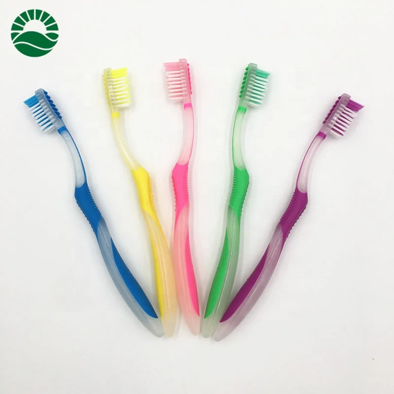 
Cheap price double colors nylon rounded bristle adult toothbrush 