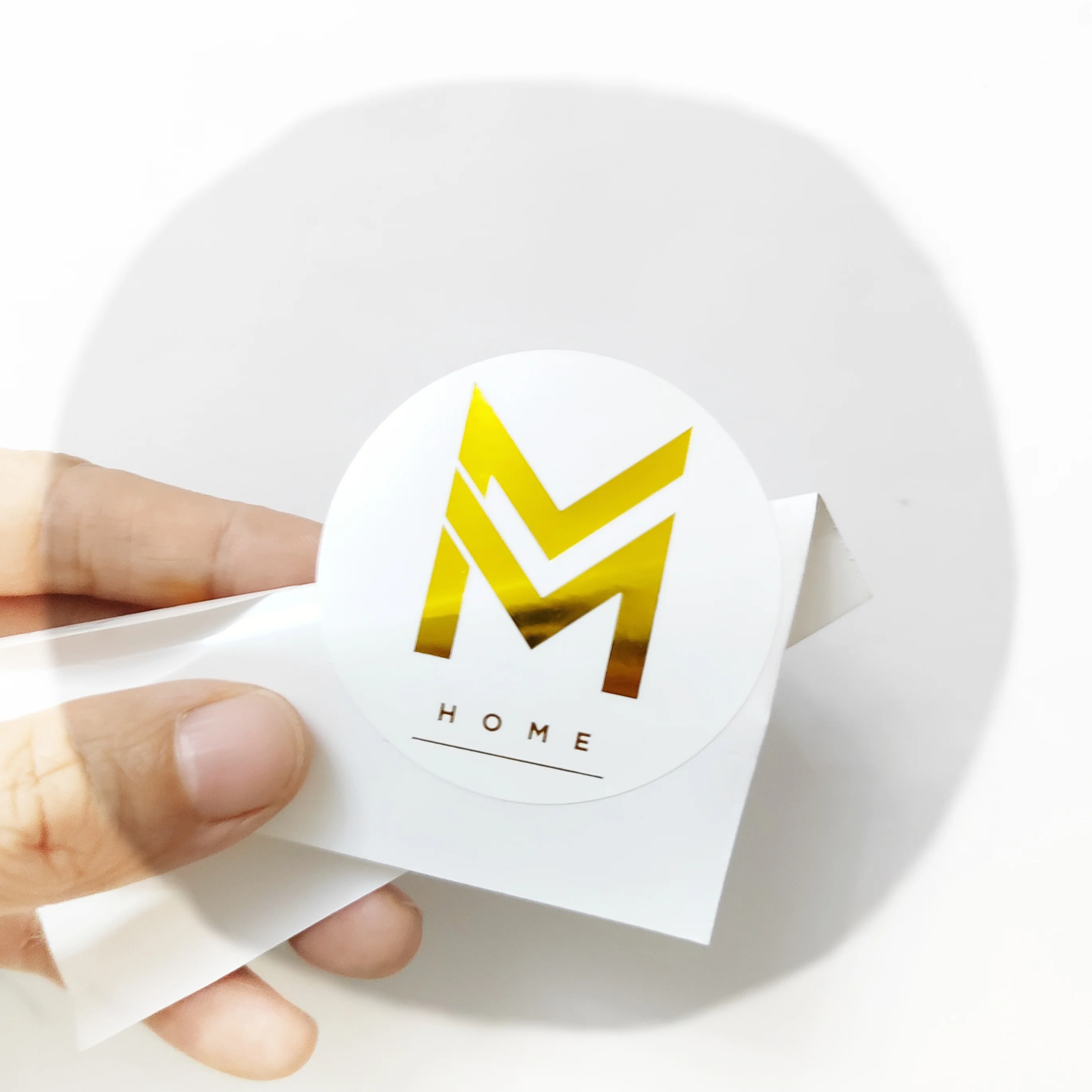 self adhesive custom waterpoof glossy matte transparent clear round printing logo label stickers