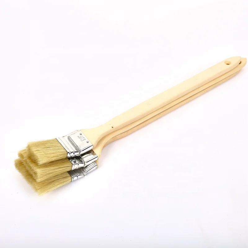 BIYU Elbow Brush Wooden  Handle with Wood Color With Hole Paint Brush White Bristle Hair  Chinese Paint Brushes