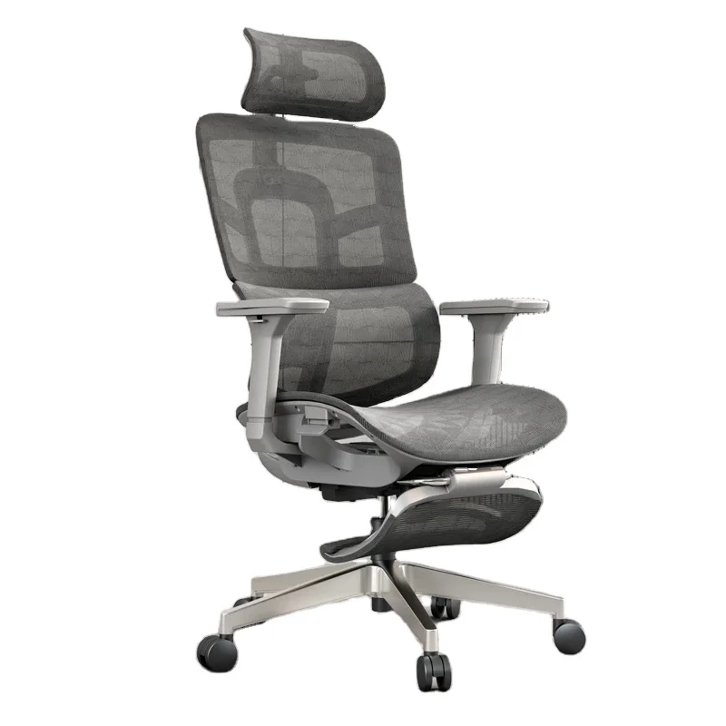High-end ergonomic office chair manufacturers produce 3D armrests with footrests lunch break mesh lift office chair