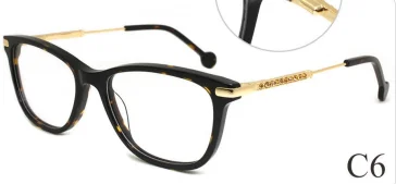 Hot Sale High Quality Acetate+Metal Optical Glasses Frame Retro Style Black Gold for Male Female Prescription Eyeglasses