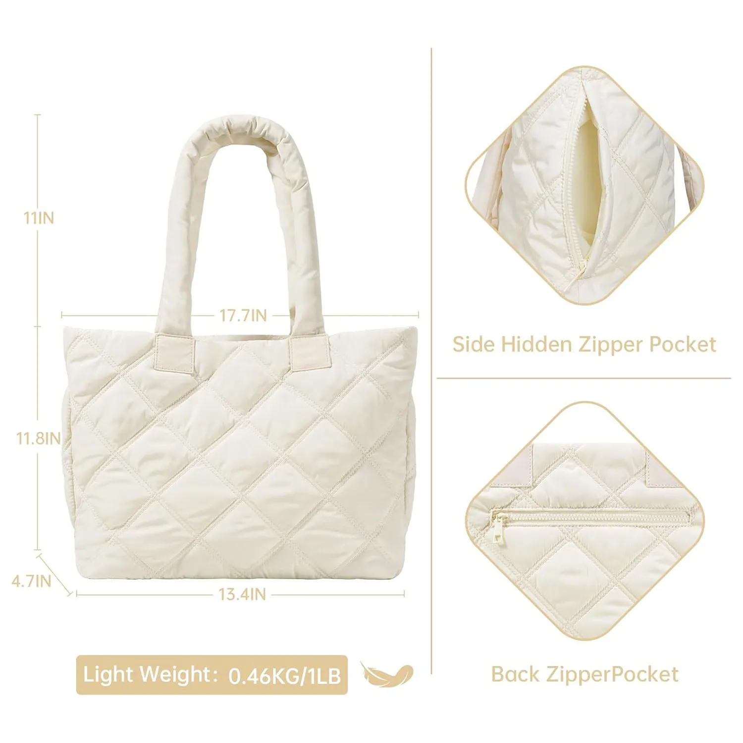 Best Price Light weight Women Tote Bag Pleated Cotton Check Bag Waterproof Laptop Women Tote bag