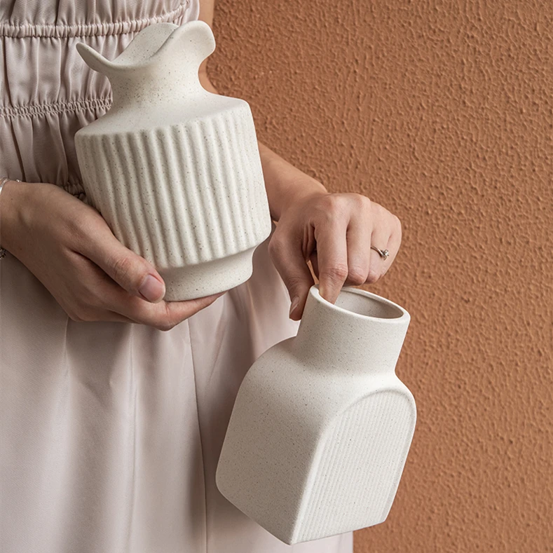 Florero Jarrones Para Decoracion Wholesale Custom Porcelain Fleur Plant White Decor Floral Nordic Modern Bud Ceramic Flower Vase