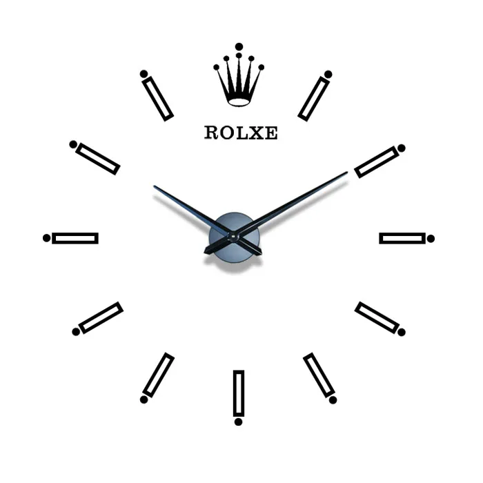 custom acrylic mirror nordic big size decorate large diy 3d clock wall modern 3D ro-lex wall clocks