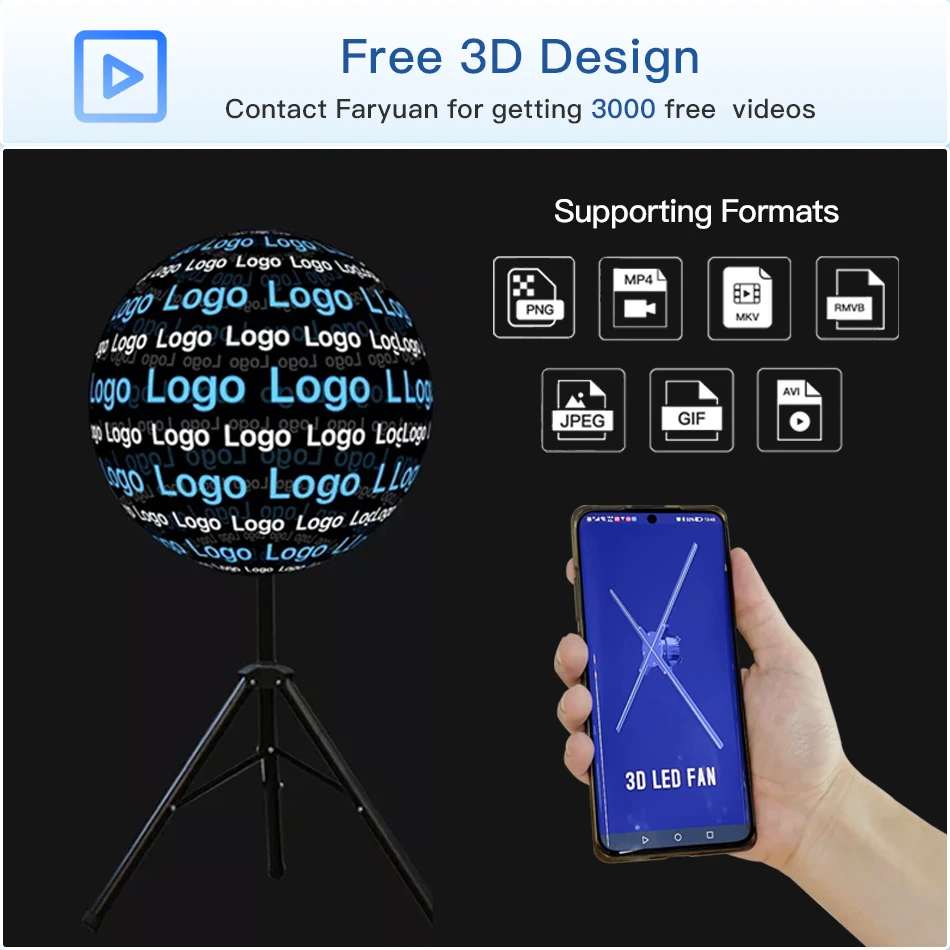 150cm human size 3d fan hologram display holographic led screen video wall advertising hologram fan display