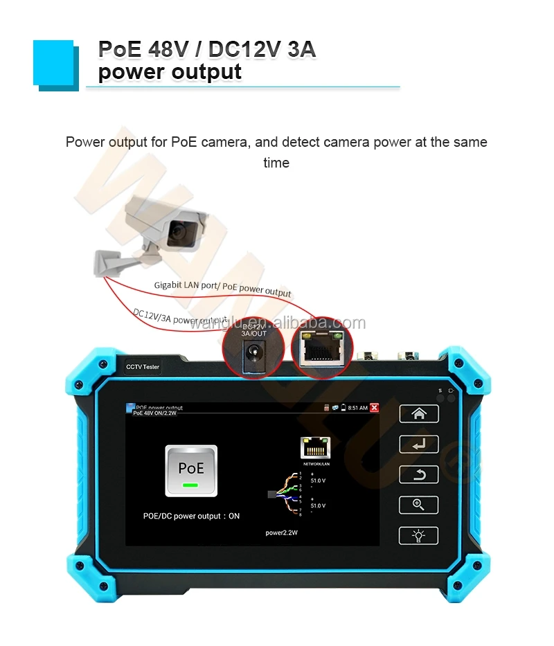 New released 5 inch touch screen cctv tester  1920x1080P resolution  FULL 4K IP AHD CVI TVI camera tester