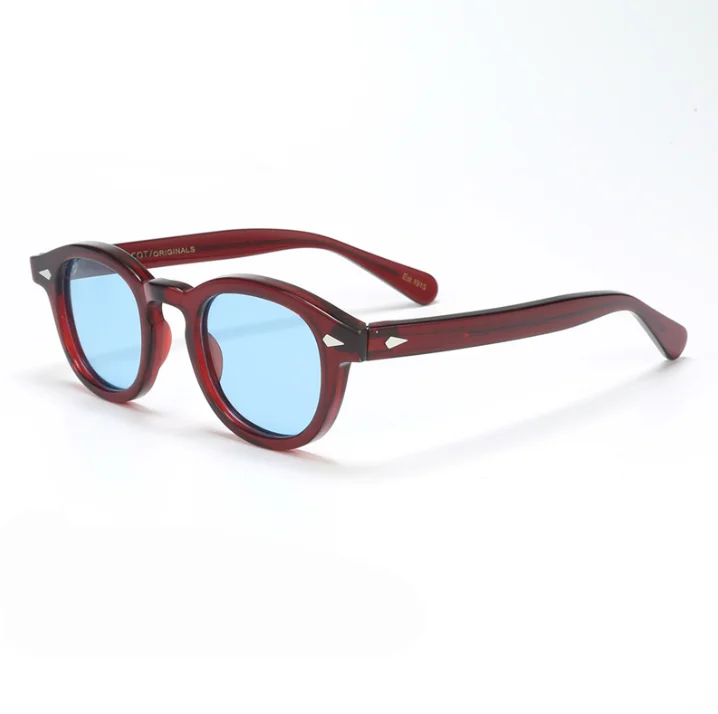 Johnny Depp Polarized Sunglasses Men Women Luxury Brand  Round Sun Glasses Vintage Acetate Frame Driver Shade