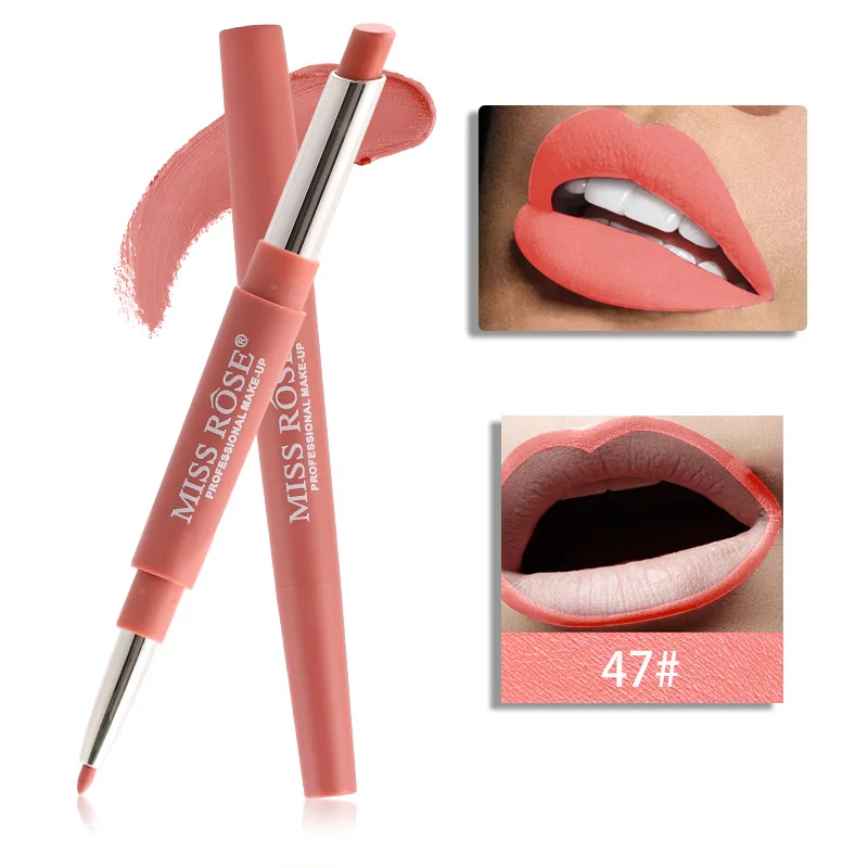 Miss Rose 20 Colors 2 in 1 Long-lasting Lip Liner Matte Lip Pencil Waterproof Moisturizing Lipsticks Makeup Contour Cosmetics