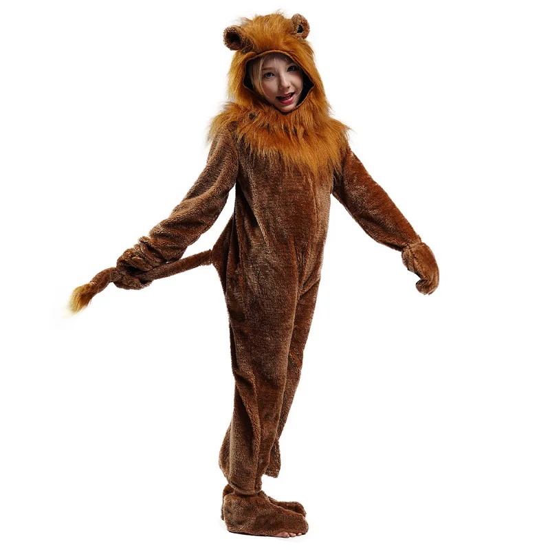 Lovely Lion Jumpsuit Halloween Party Cosplay Clothing Cos Animal Lion Costume For Children