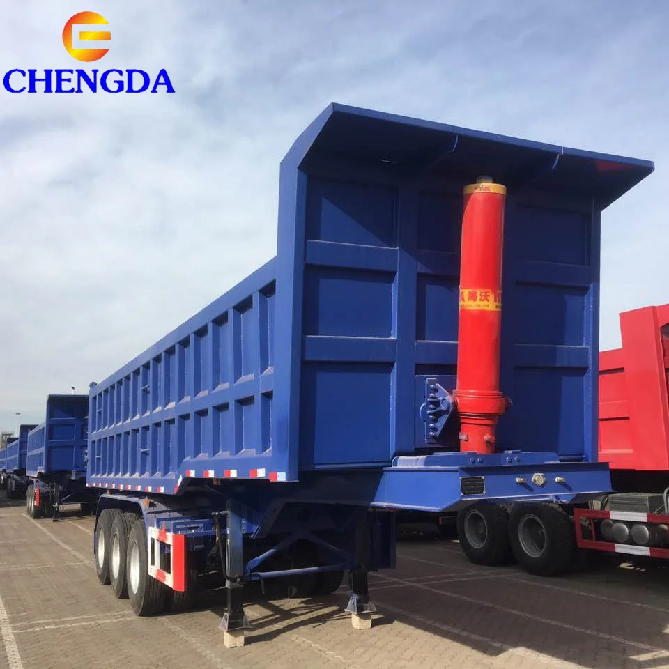 40Ft 60Ft 3/4/5 Axle 40 Ton 60 Tons 70T 80T Mechanical Suspension Maximum Load Mining Dumper Dump Tractor Truck Semi Trailer