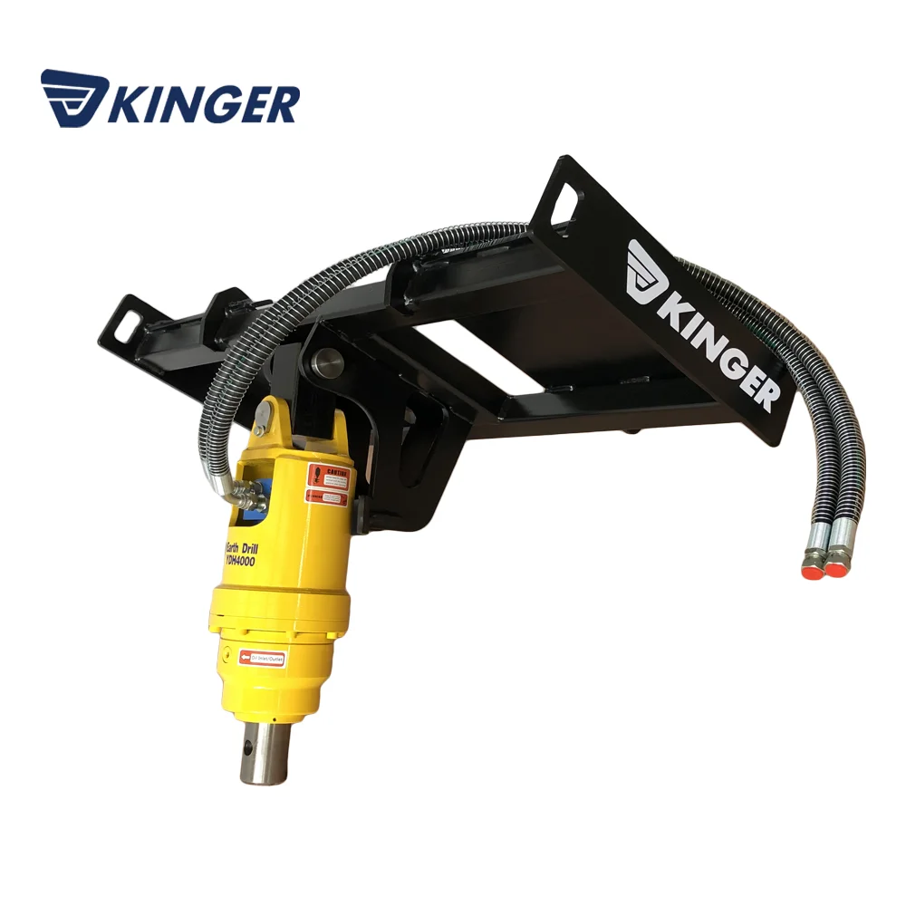 KINGER mini excavator auger torque earth drill skid steer ground hole drill earth auger